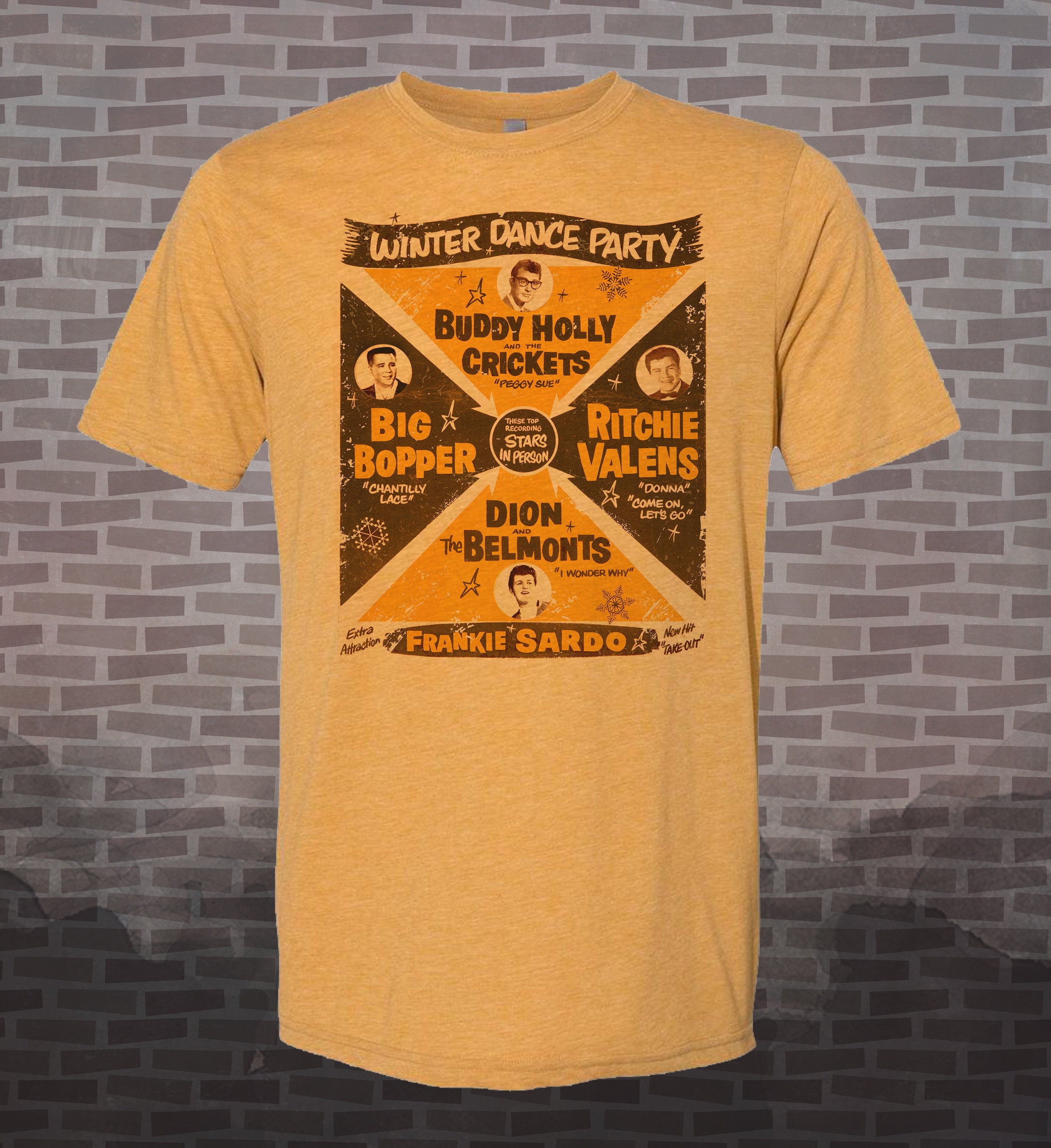 Buddy Holly Tribute T-Shirt: 50s Rockabilly Style