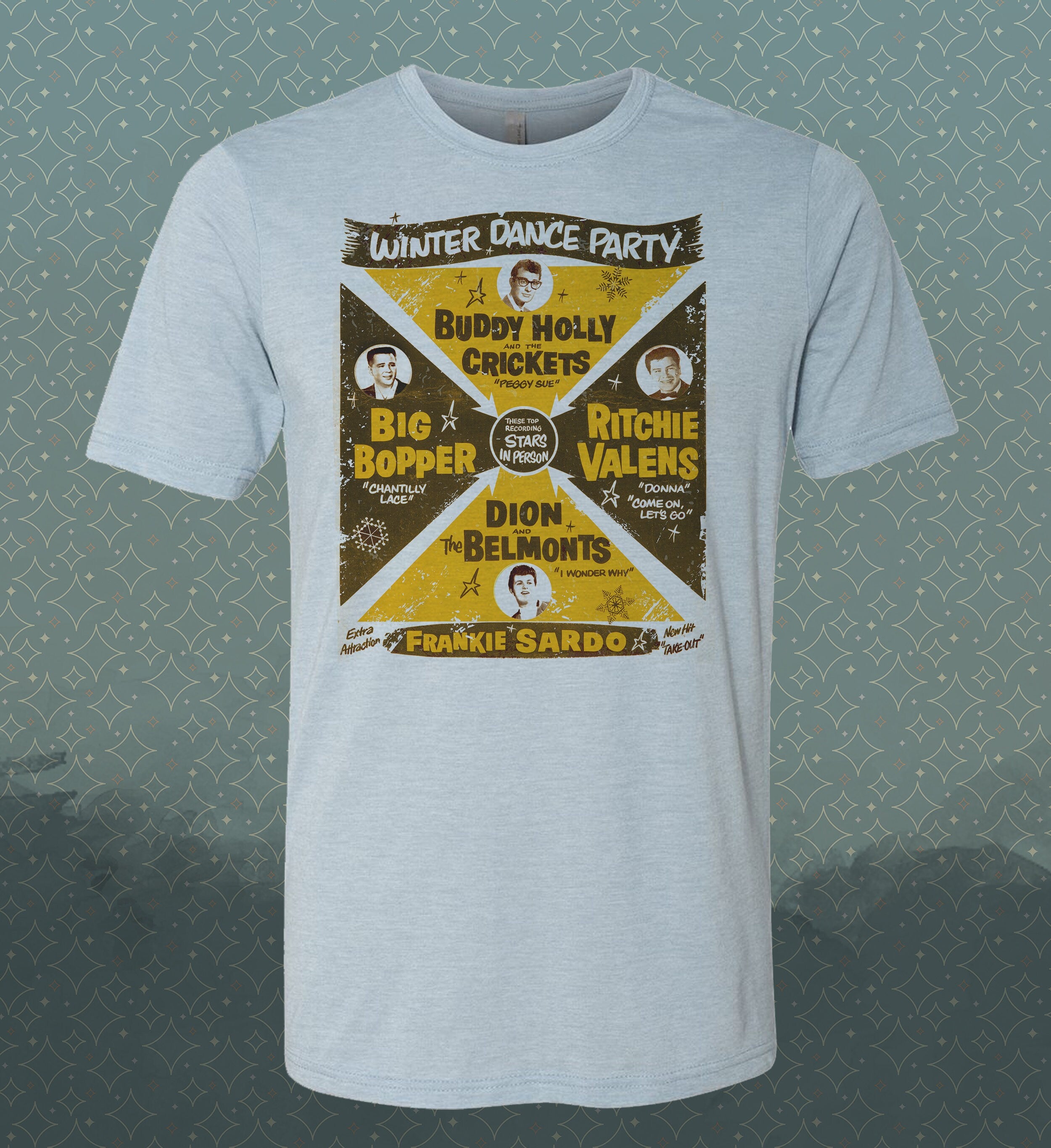 Buddy Holly Tribute T-Shirt: 50s Rockabilly Style