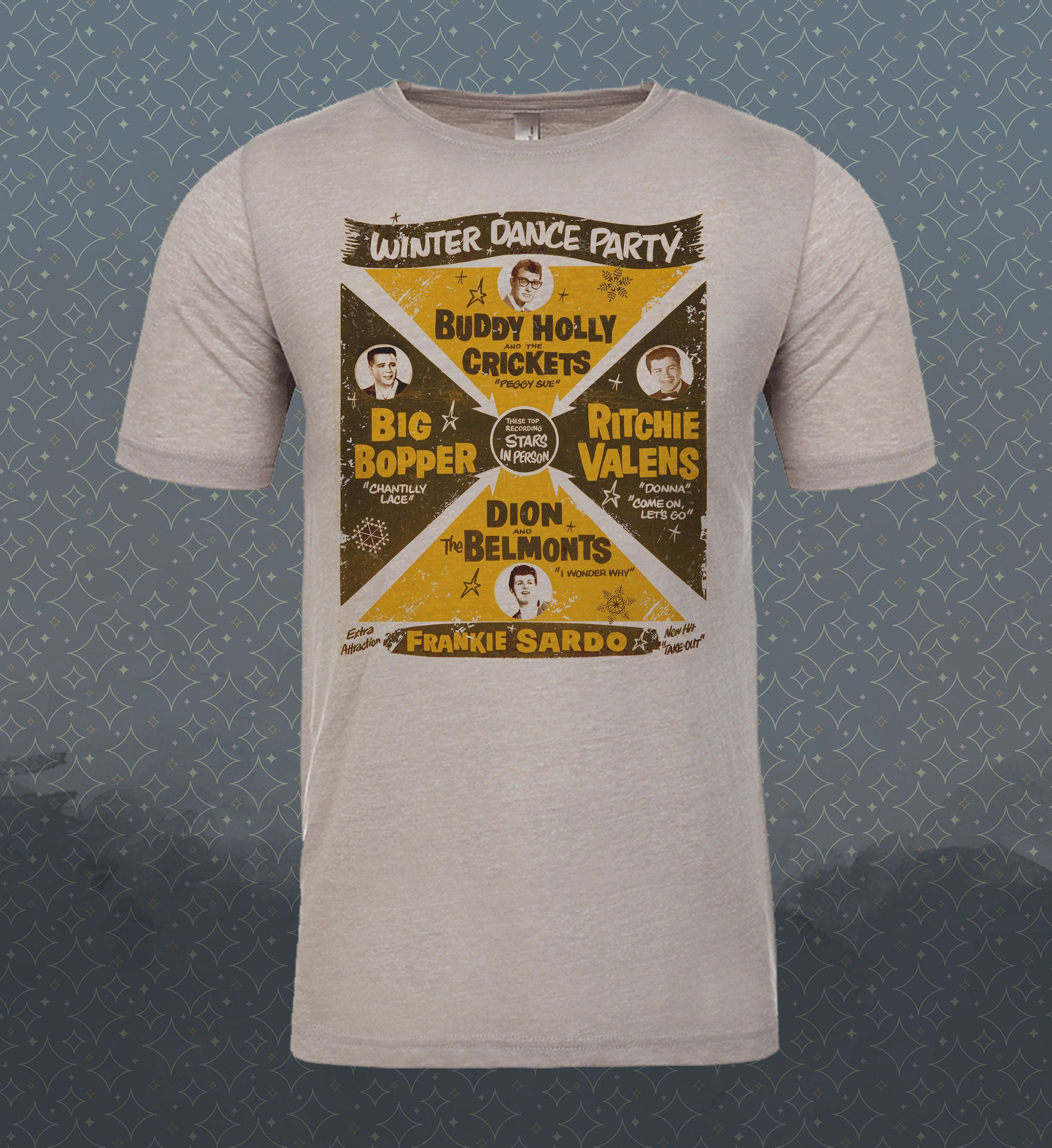 Buddy Holly Tribute T-Shirt: 50s Rockabilly Style