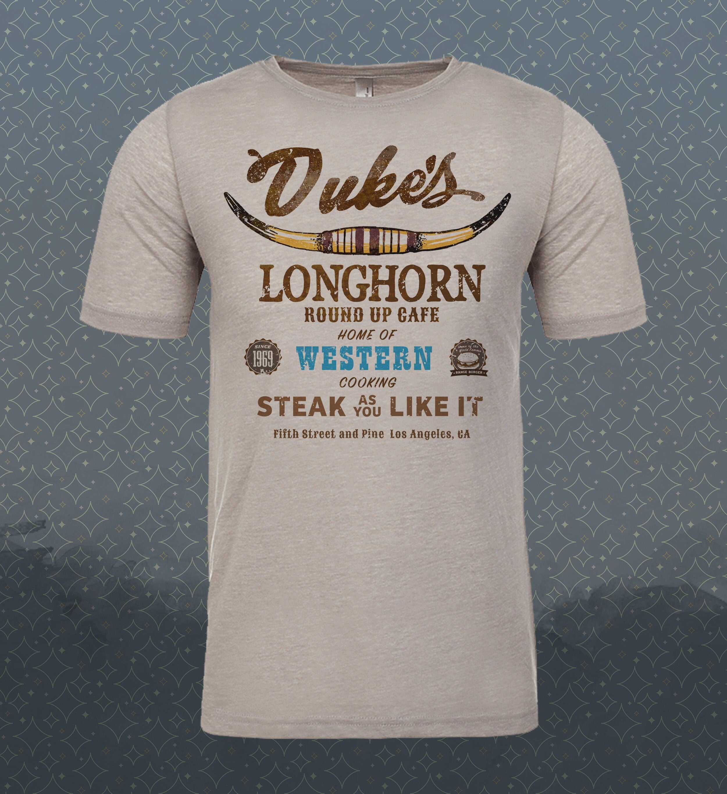 Adam 12 Dukes Longhorn Roundup Cafe T-Shirt: Retro Western vintage Style