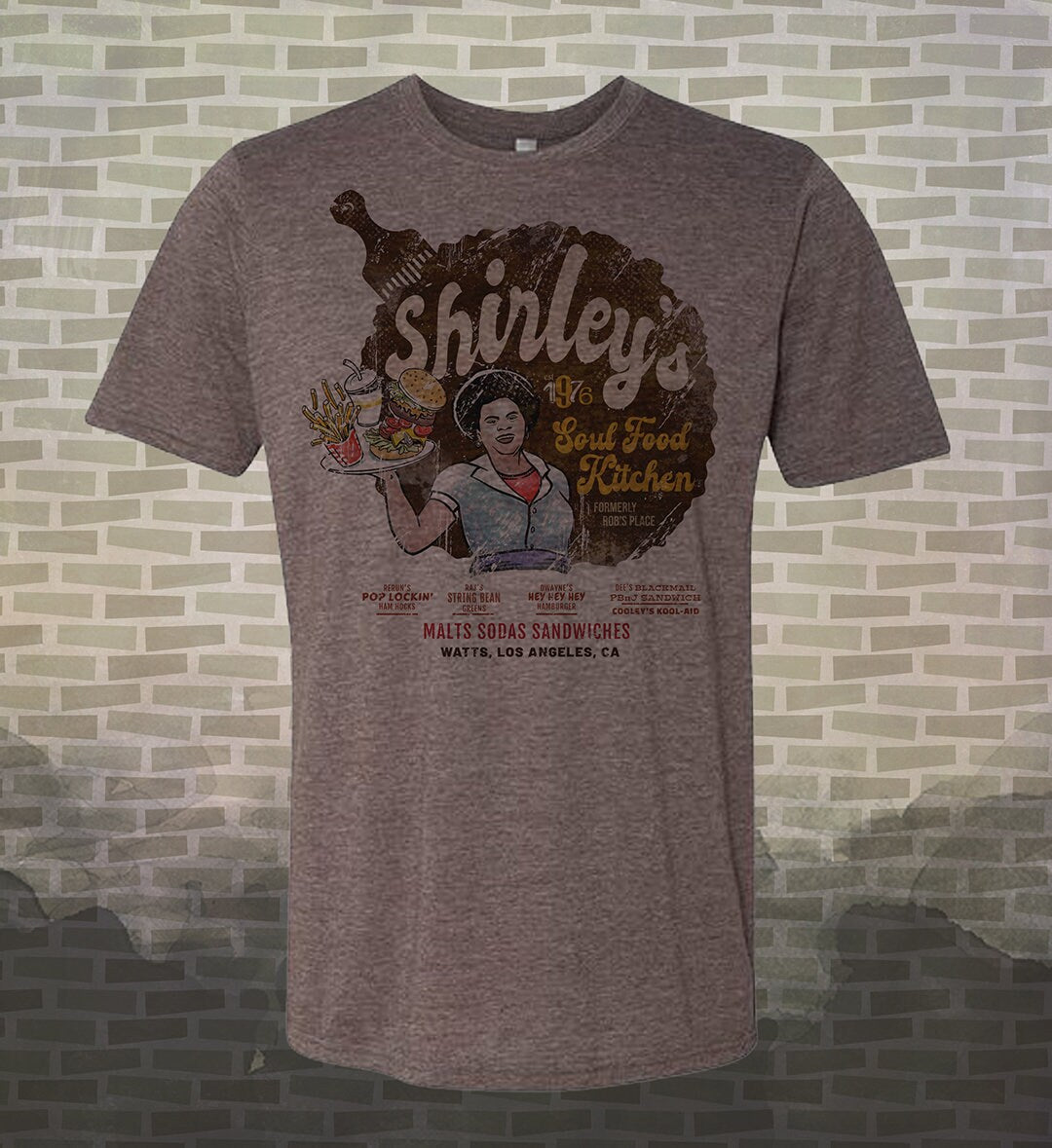 Whats Happening Shirley's Soul Food Kitchen T-Shirt: Retro 1970s Los Angeles Tee