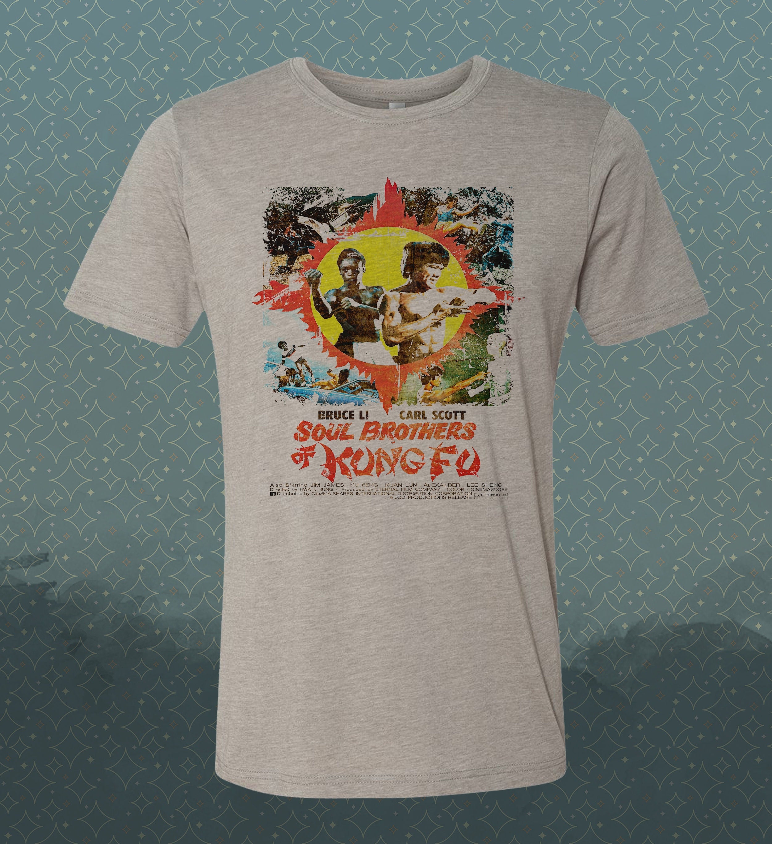 Soul Brothers of Kung Fu T-Shirt: Bruce Li, Carl Scott, Vintage Movie Tee