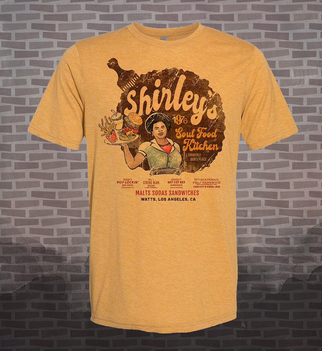 Whats Happening Shirley's Soul Food Kitchen T-Shirt: Retro 1970s Los Angeles Tee