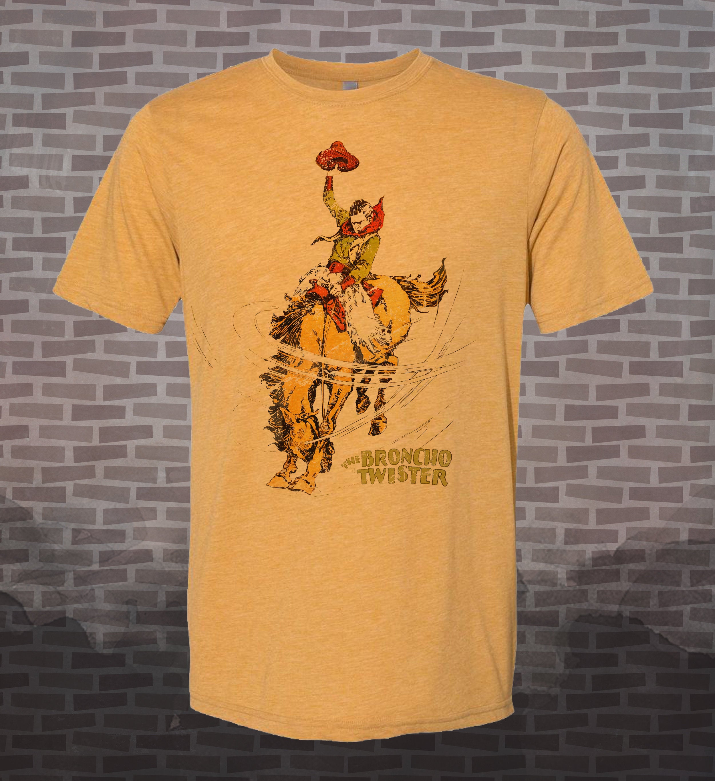 Bronco Twister | Retro Vintage-Style Tee - Tom Mix Western Rodeo Horse Bucking Country