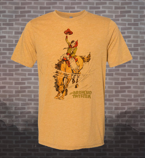 Bronco Twister | Retro Vintage-Style Tee - Tom Mix Western Rodeo Horse Bucking Country