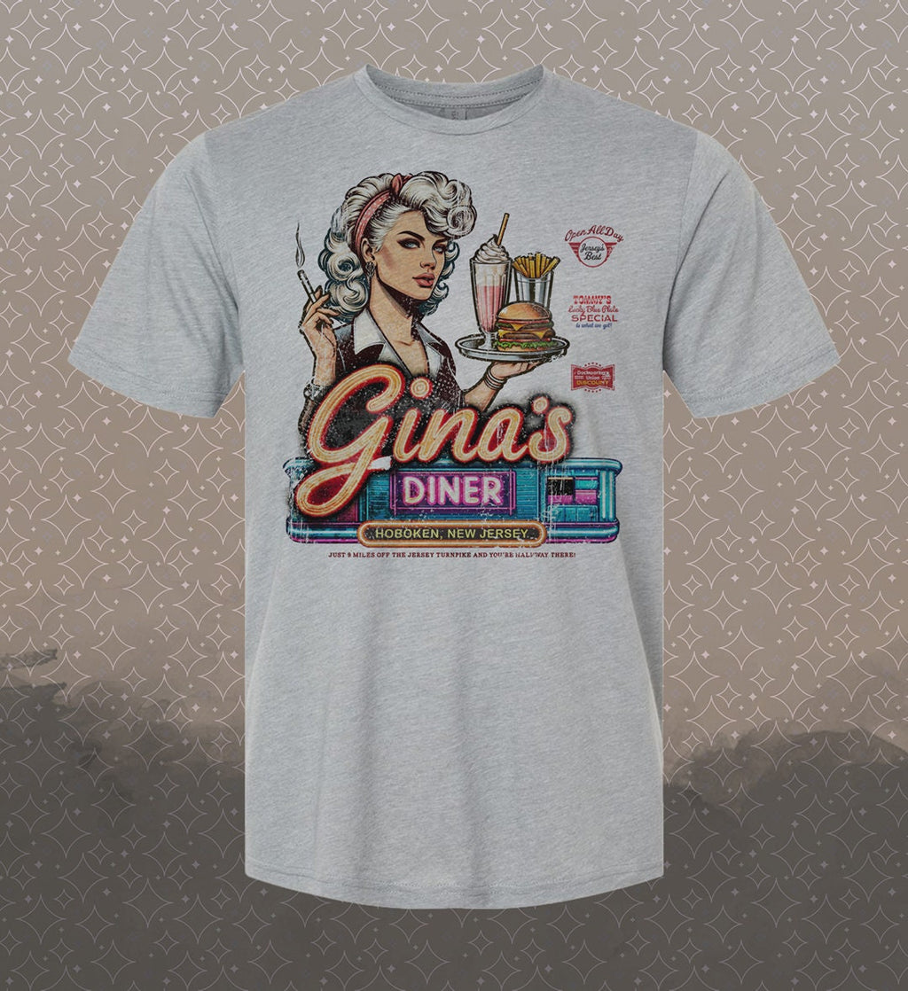 Gina's Diner Hoboken Tee: Bon Jovi Tribute, Vintage Style Graphic