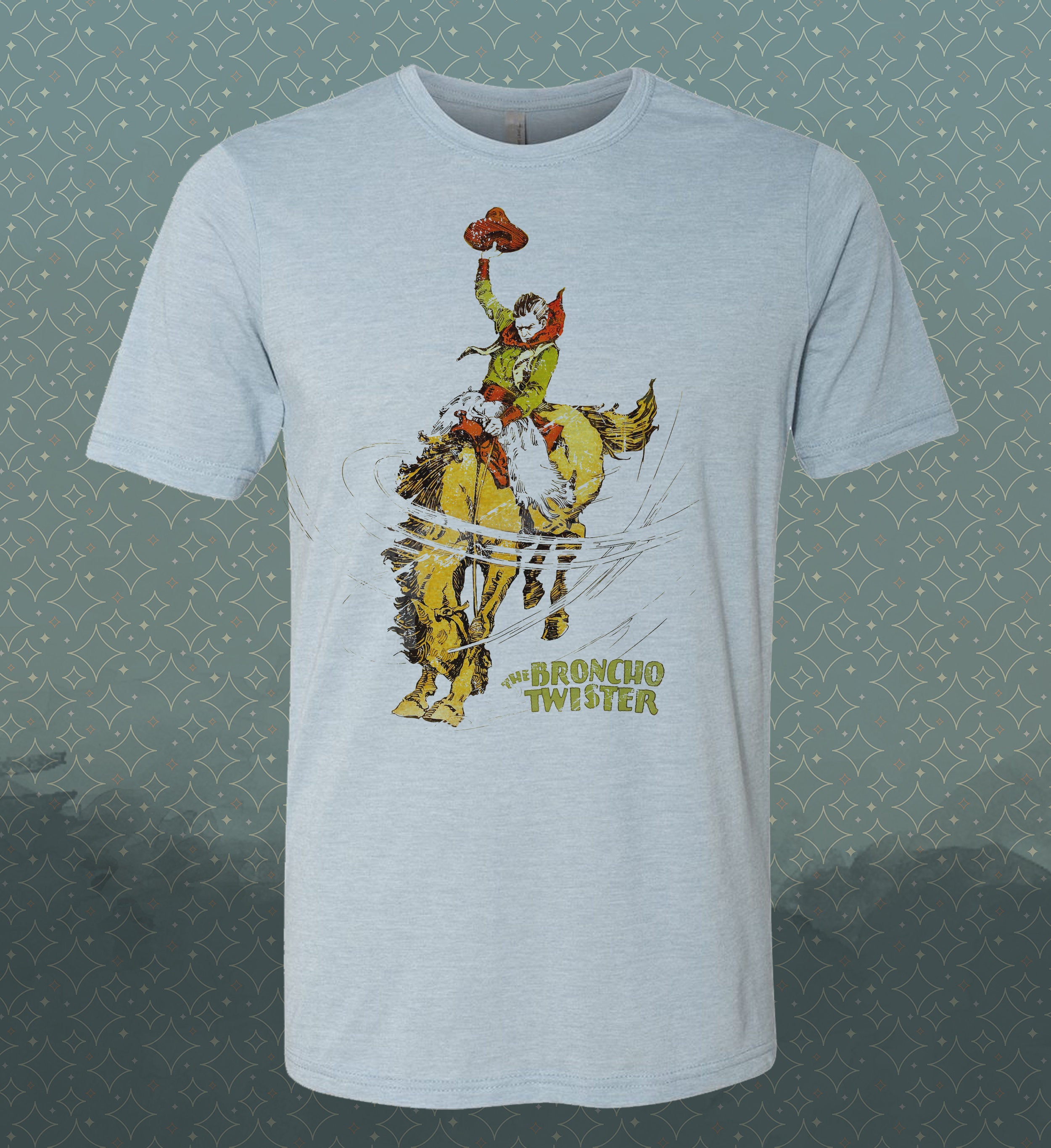 Bronco Twister | Retro Vintage-Style Tee - Tom Mix Western Rodeo Horse Bucking Country