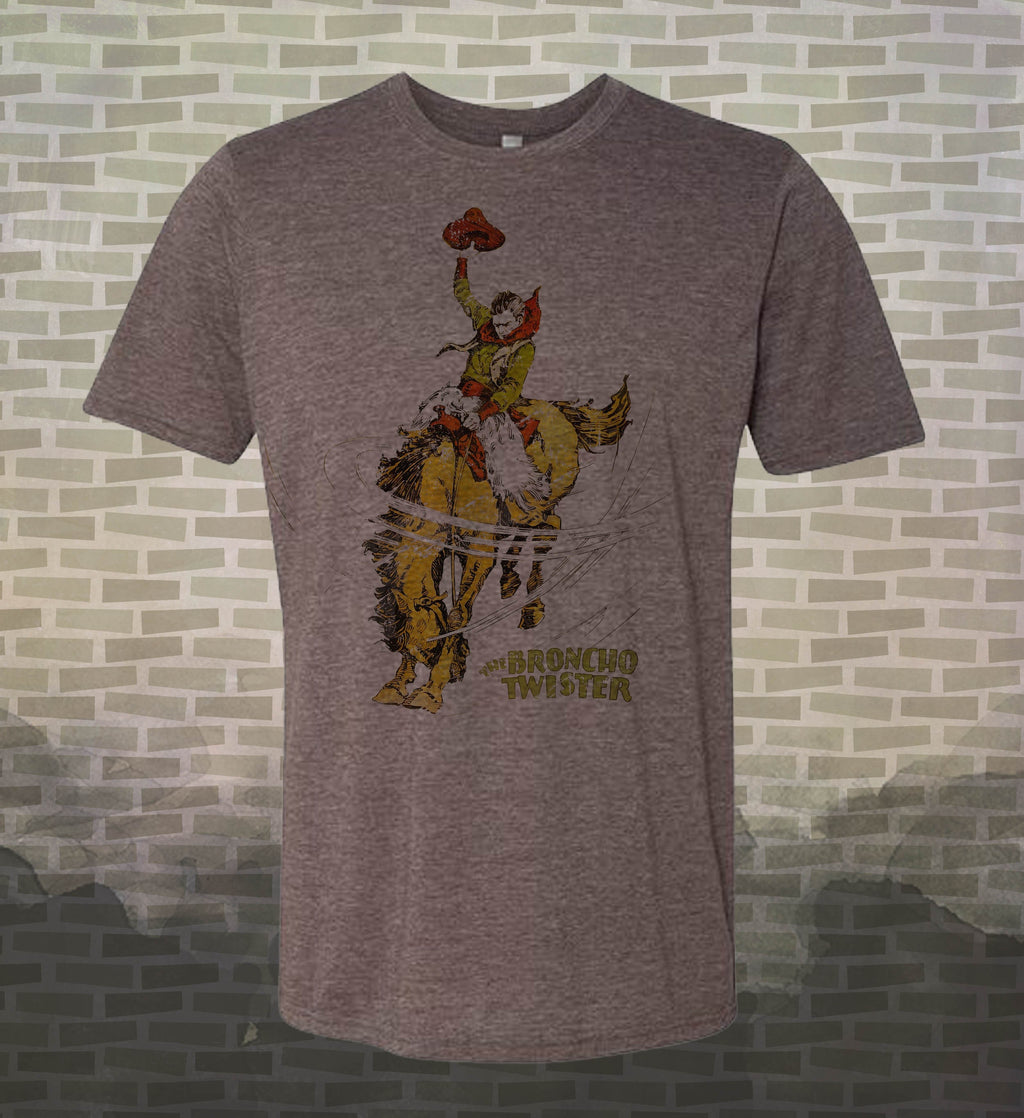 Bronco Twister | Retro Vintage-Style Tee - Tom Mix Western Rodeo Horse Bucking Country