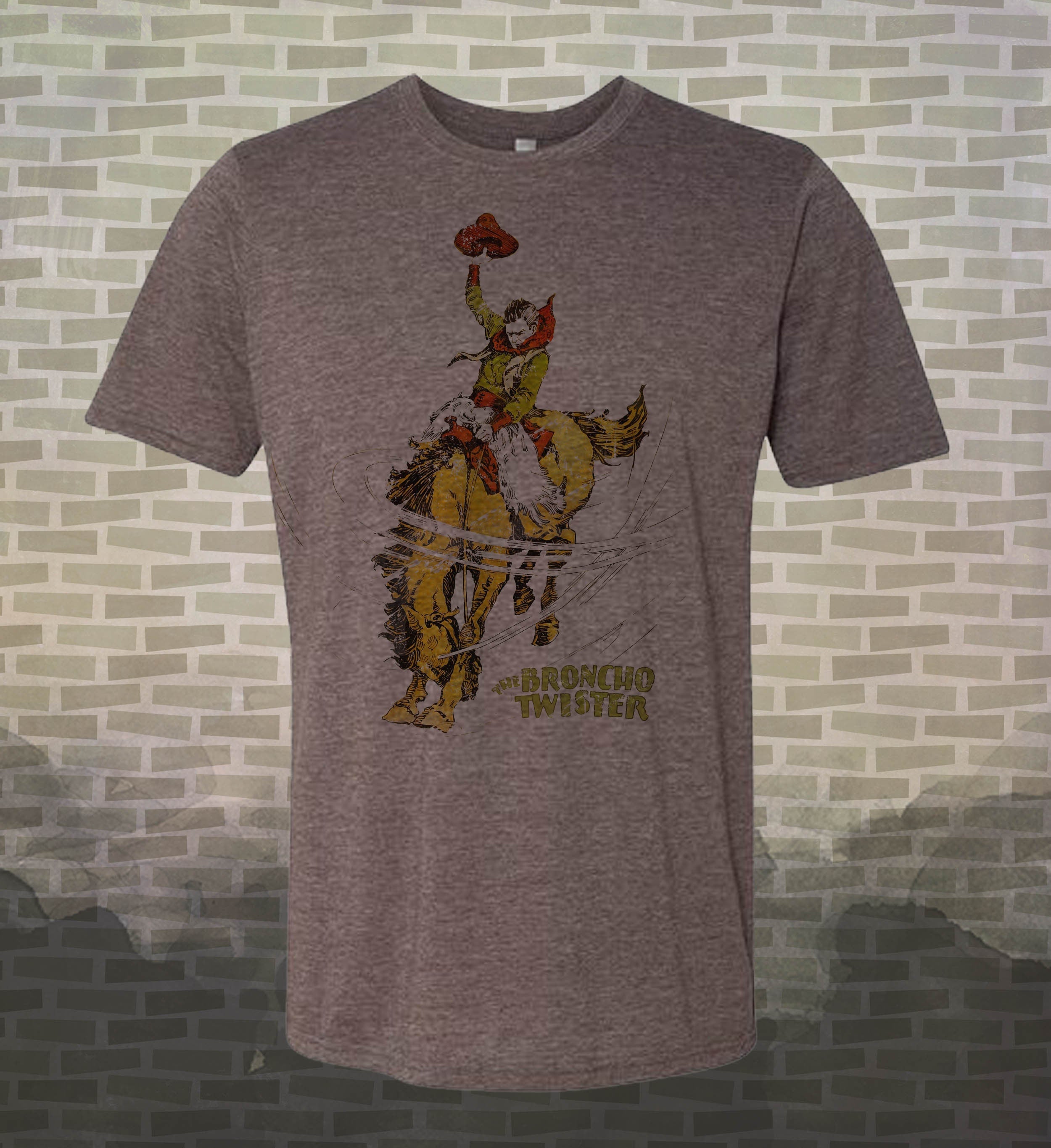 Bronco Twister | Retro Vintage-Style Tee - Tom Mix Western Rodeo Horse Bucking Country