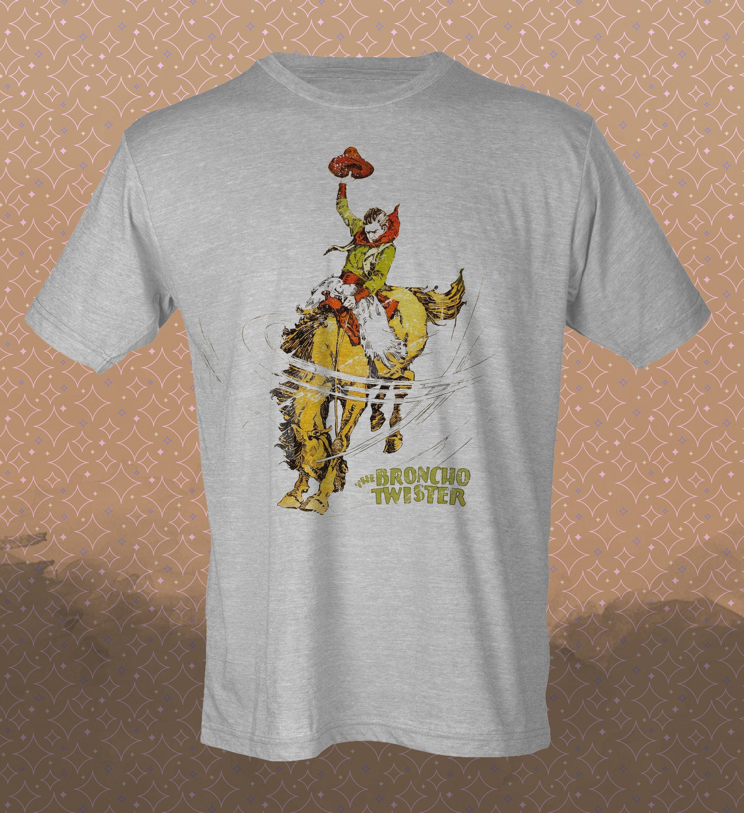 Bronco Twister | Retro Vintage-Style Tee - Tom Mix Western Rodeo Horse Bucking Country