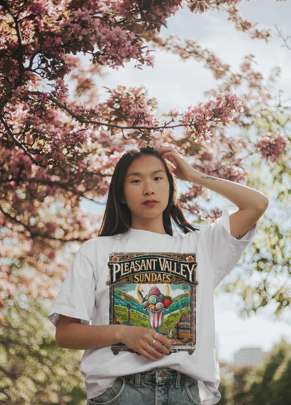 Vintage-style Pleasant Valley Sundaes - T-Shirt Tee Travel Souvenir TV music