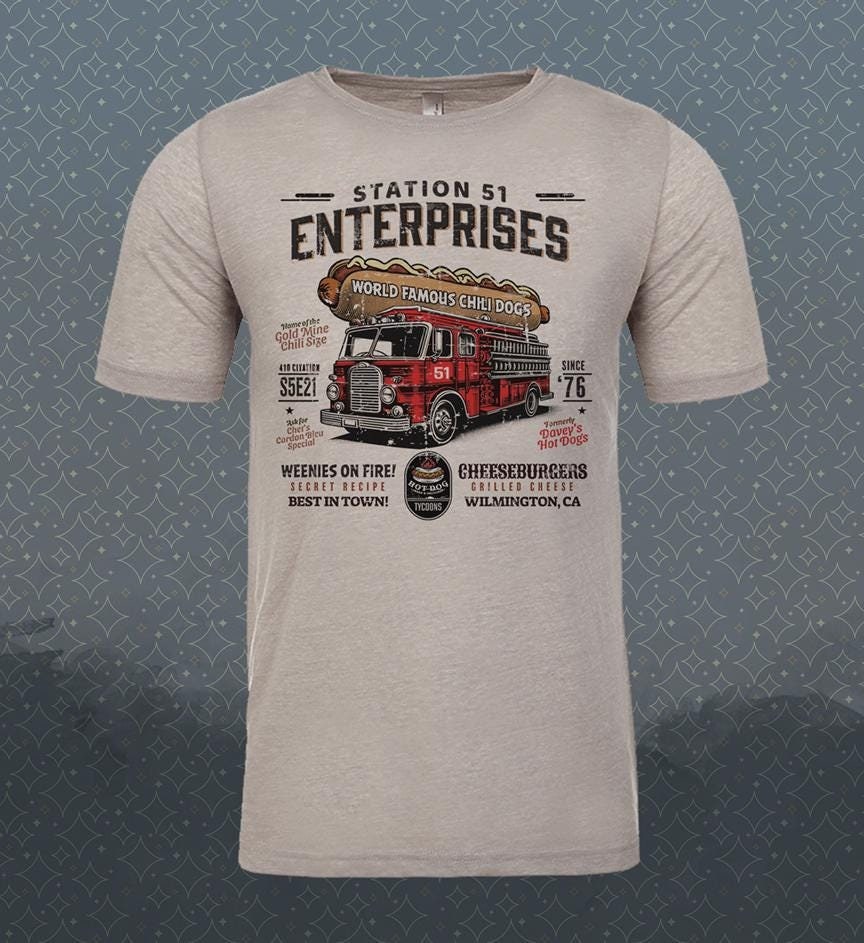 Emergency Station 51 Chili Dogs T-Shirt: Vintage Style Retro Firefighter Tee