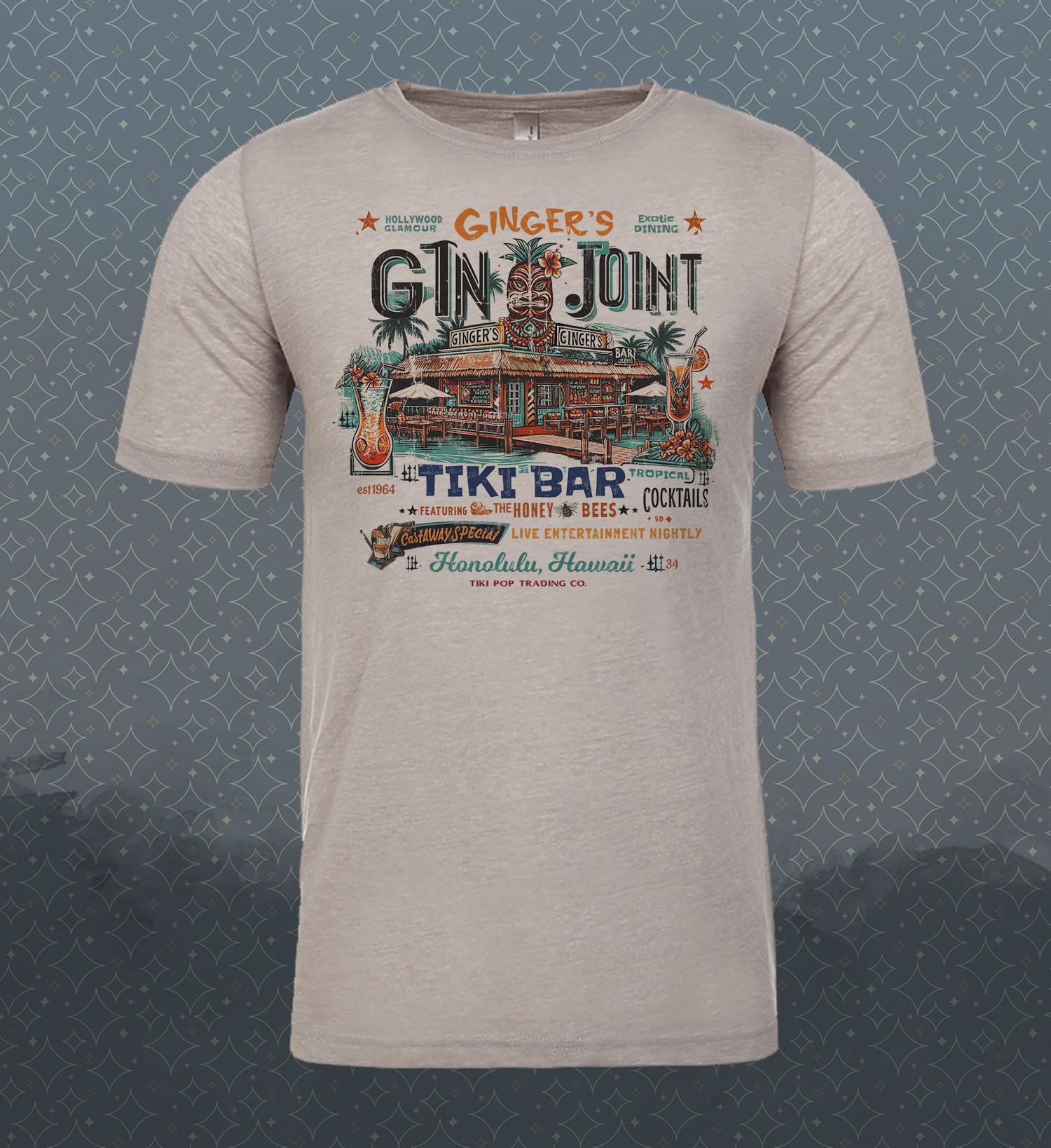 Gilligans Isle Ginger's Gin Joint Tiki Bar T-Shirt: Hawaii Travel Souvenir