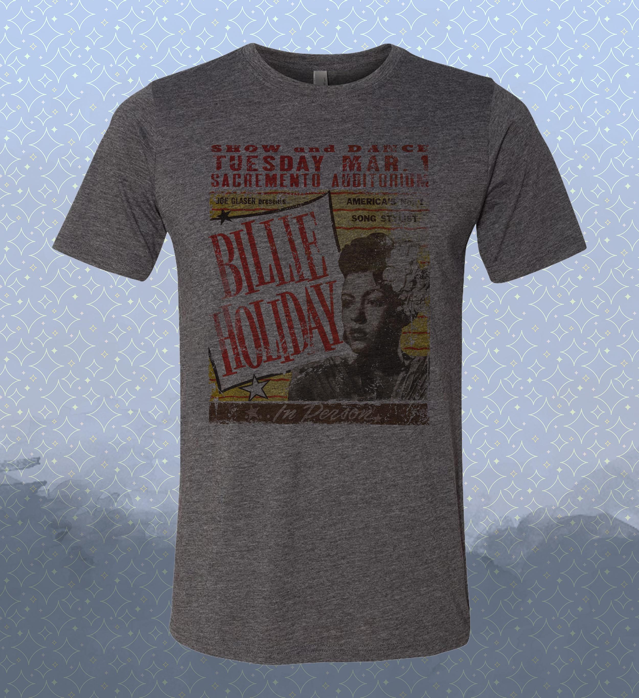 Billie Holiday -Live- Vintage-Style Jazz Tribute Tee -Lady Day -concert poster