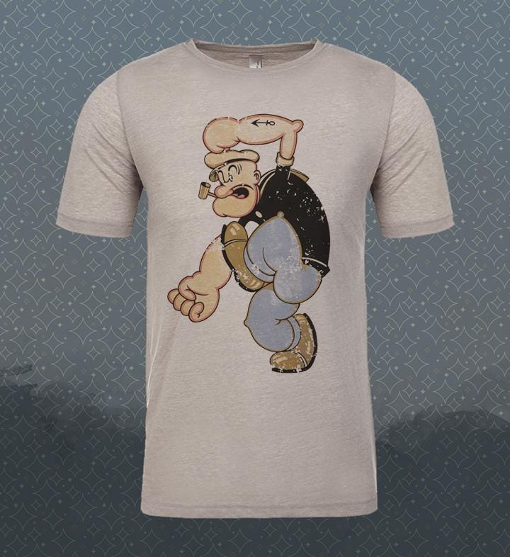 Popeye T-Shirt: Vintage-Style Cartoon Tee, Sailor Man Design