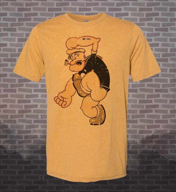 Popeye T-Shirt: Vintage-Style Cartoon Tee, Sailor Man Design