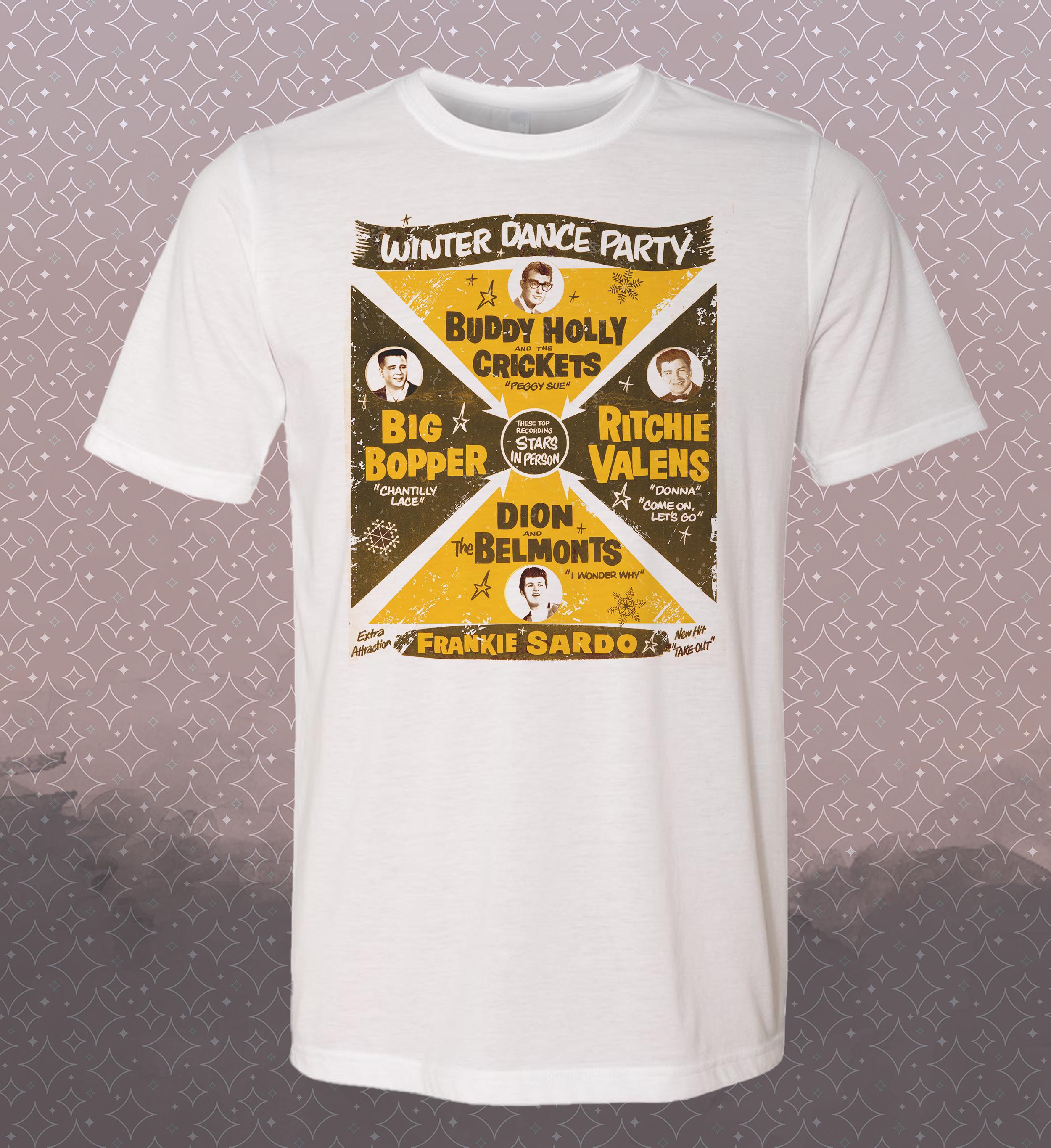 Buddy Holly Tribute T-Shirt: 50s Rockabilly Style