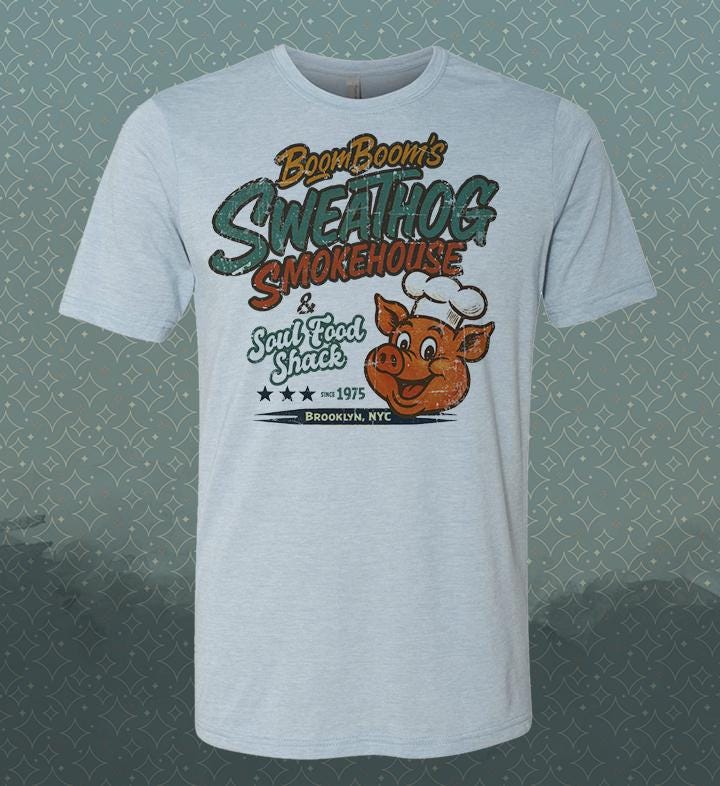 Welcome Back Vintage Style Sweathog Smokehouse Tee: Retro NYC Soul Food Shirt