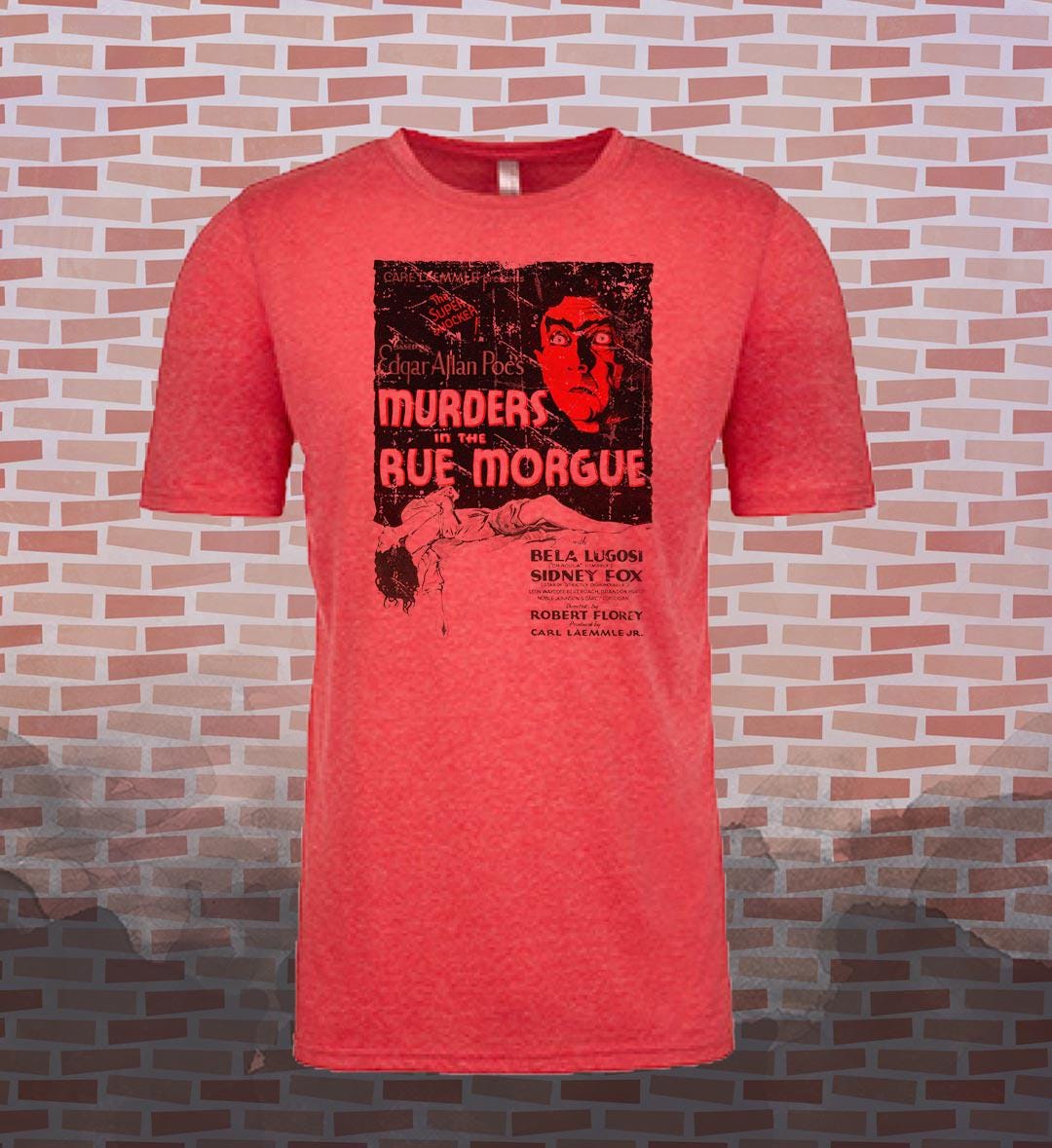 Rue Morgue Horror Tee: Bela Lugosi, Edgar Allan Poe, Iron Maiden Vintage Style