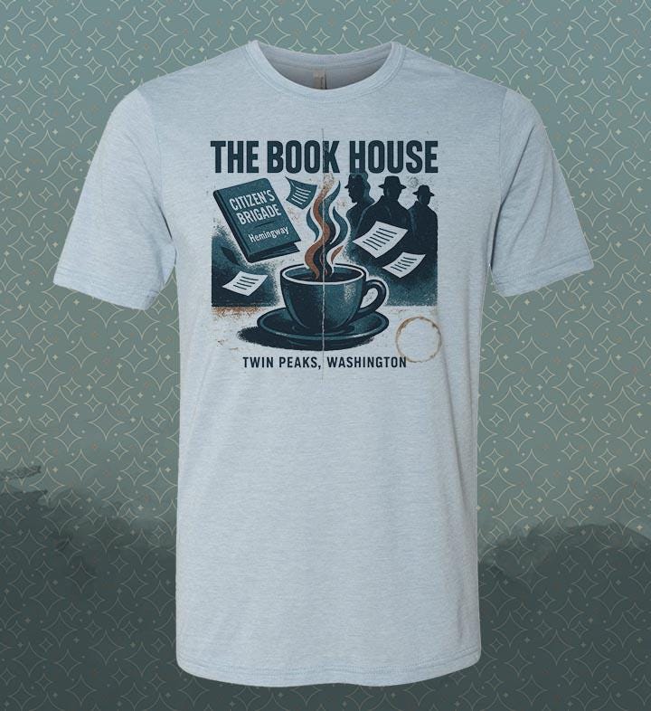 Twin Peaks Bookhouse Tee: Retro 90s TV Shirt vintage style