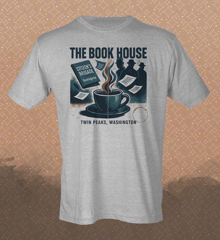 Twin Peaks Bookhouse Tee: Retro 90s TV Shirt vintage style