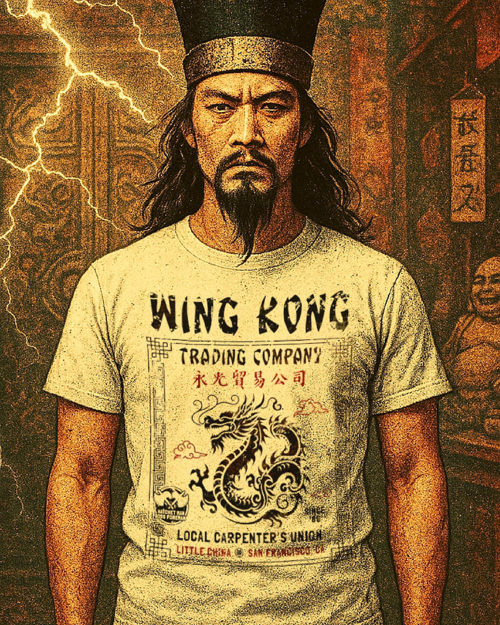 Wing Kong Trading Co. T-Shirt: Big Trouble in Little China Tribute Vintage style