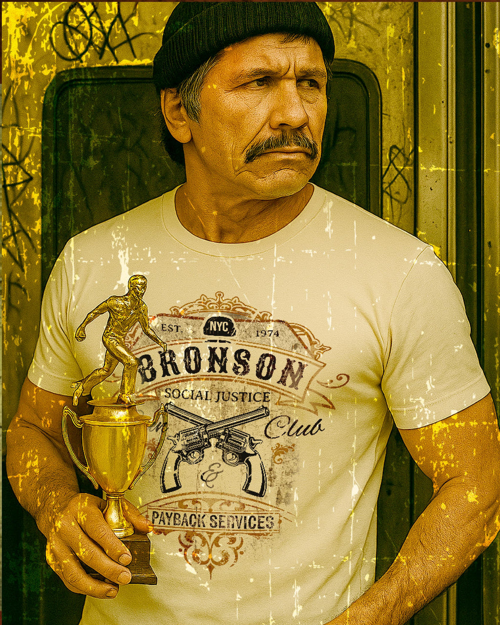 Bronson Gun Club Vintage-style T-Shirt Tee Humor Spoof Guns Social Justice shooting range